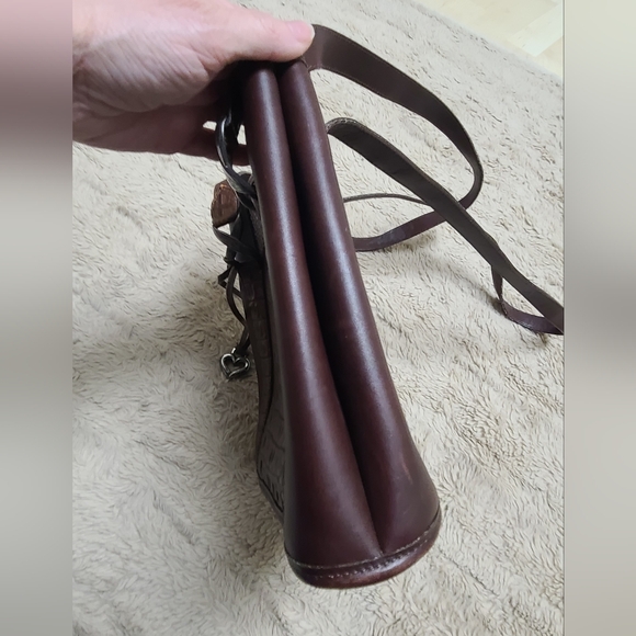 Vintage Brighton Brown Double Handle Shoulder Bag With Heart Charm 90's - Picture 5 of 14